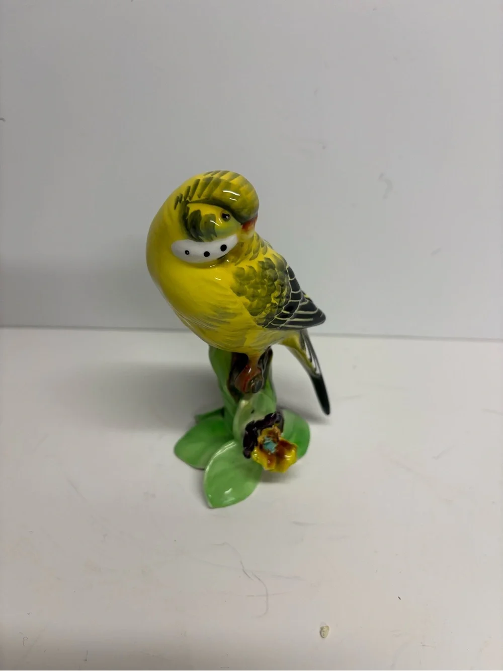 Vintage Napcoware Porcelain Figurine Parakeet Decorative Bird Statue